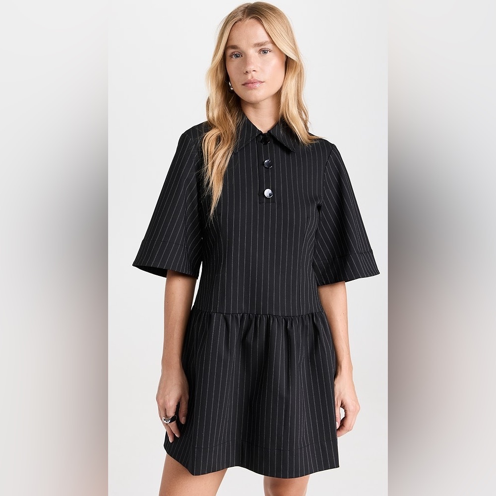 Stretch Stripe Mini Dress | Ganni